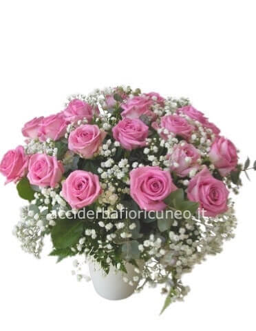 Bouquet di rose rosa ( n. 11 rose )