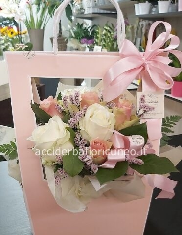 Shopper Con Mazzo di rose