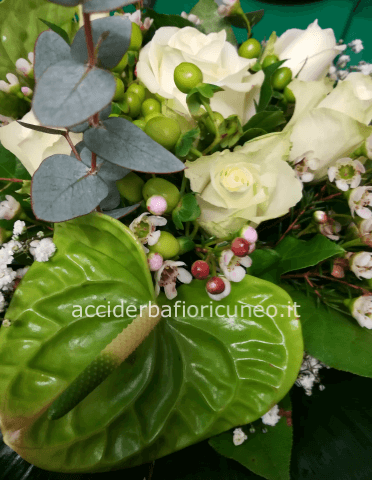 Mazzo tonalità bianco e verde