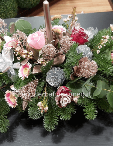 Centrtavola Rosa e Argento 